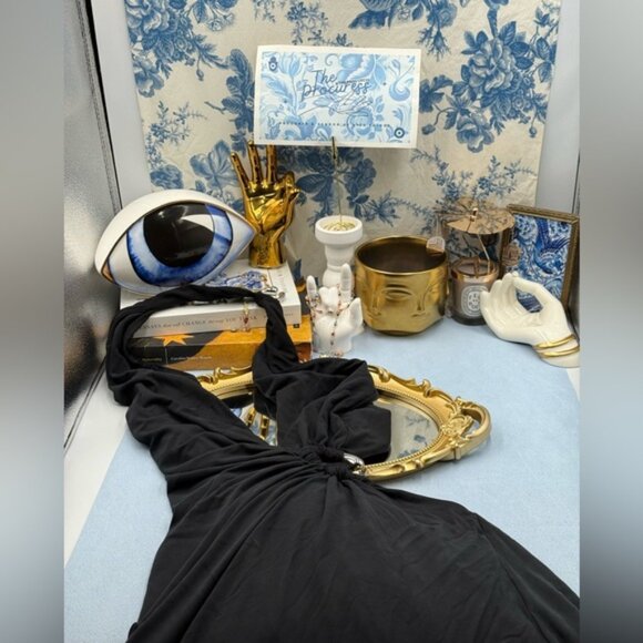 🆕 MISHA COLLECTION 🧿 NWOT The Devon Maxi Dress, Black Cupro-Jersey, Sz M US6 - Picture 12 of 15